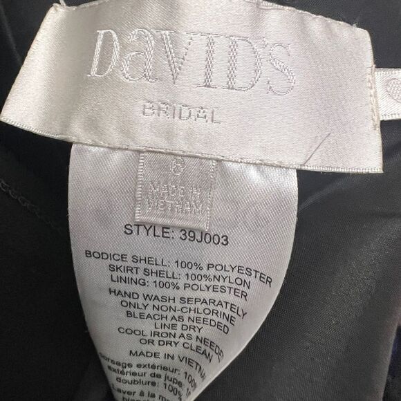 David's Bridal Strapless with Lace Dress Black - Picture 5 of 7